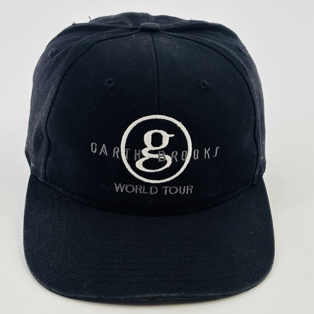 Vintage Garth Brooks World Tour Black SnapBack Hat Embroidered
